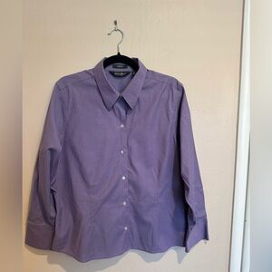 Eddie Bauer Lavender and baby blue Striped Shirt